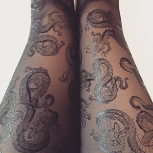 Black Milk sheer dragon stirrup leggings